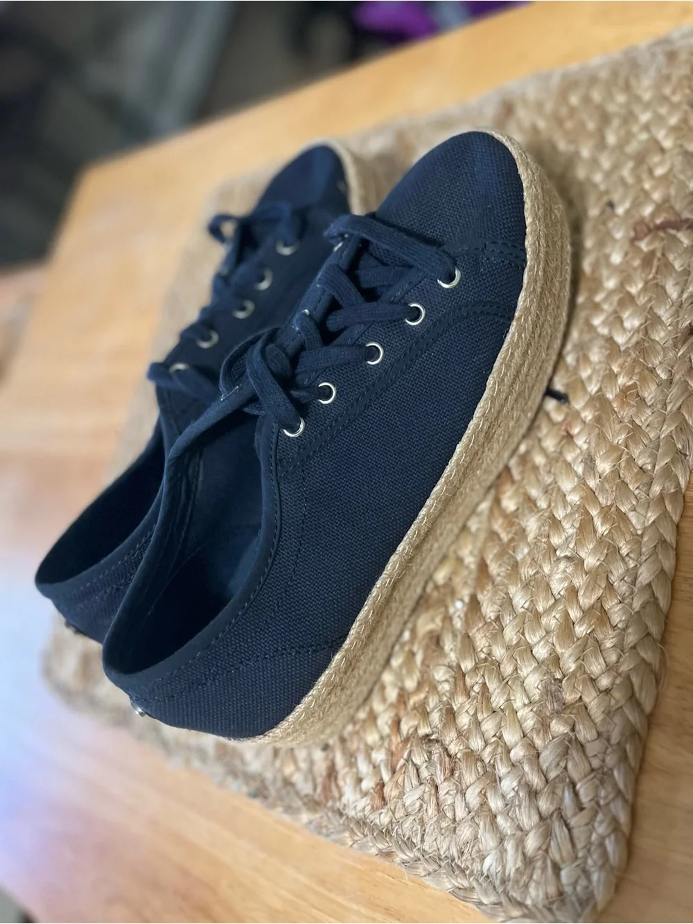 Steve Madden Navy Canvas Platform Espadrille Sneakers